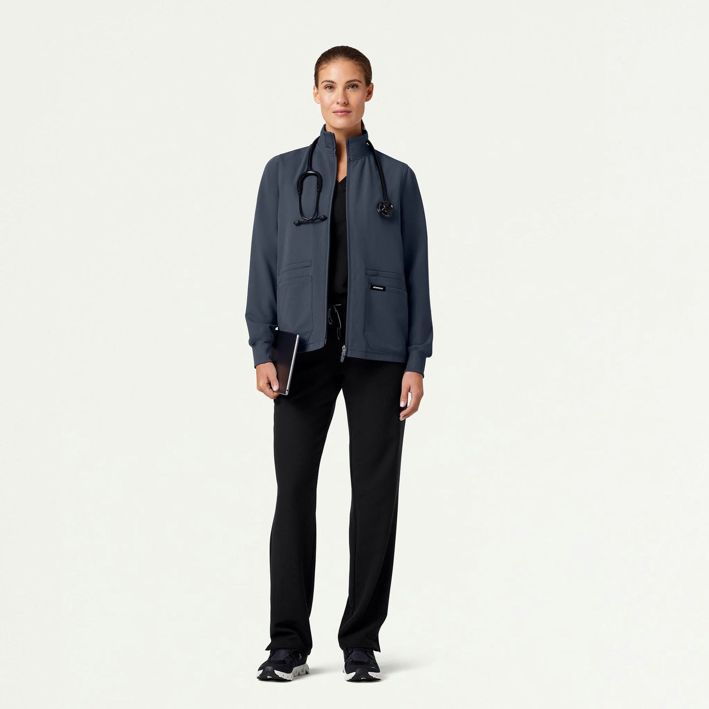Ceri Essential 6-Pocket Scrub Jacket - Carbon Gray