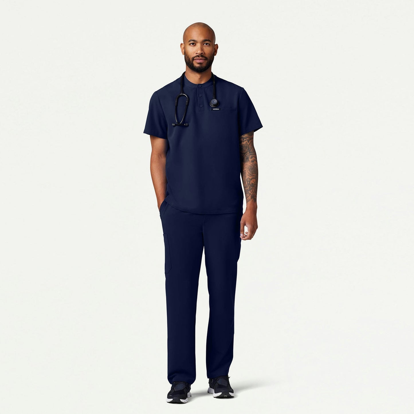 Reeve Henley Scrub Top - Midnight Navy