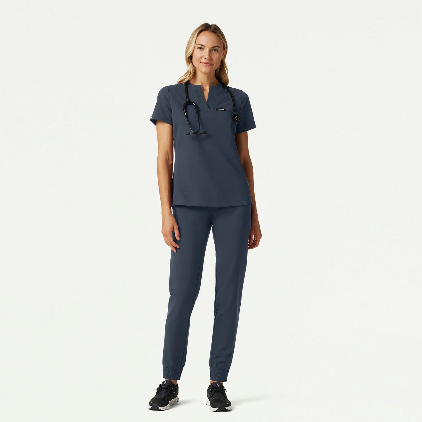 Andra Slim 1-Pocket Scrub Top - Carbon Gray