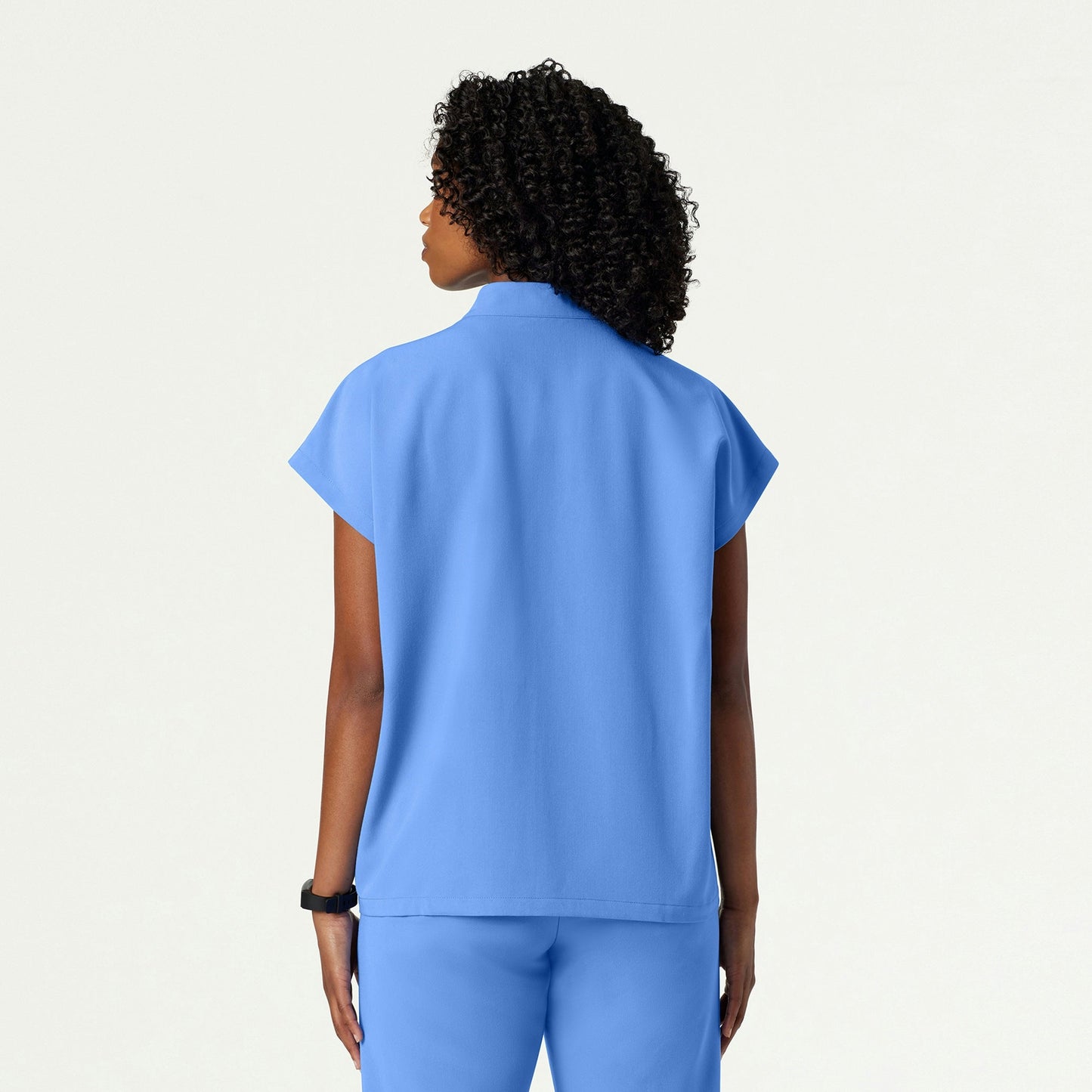 Aris Oversized 2-Pocket Scrub Top - Ceil Blue