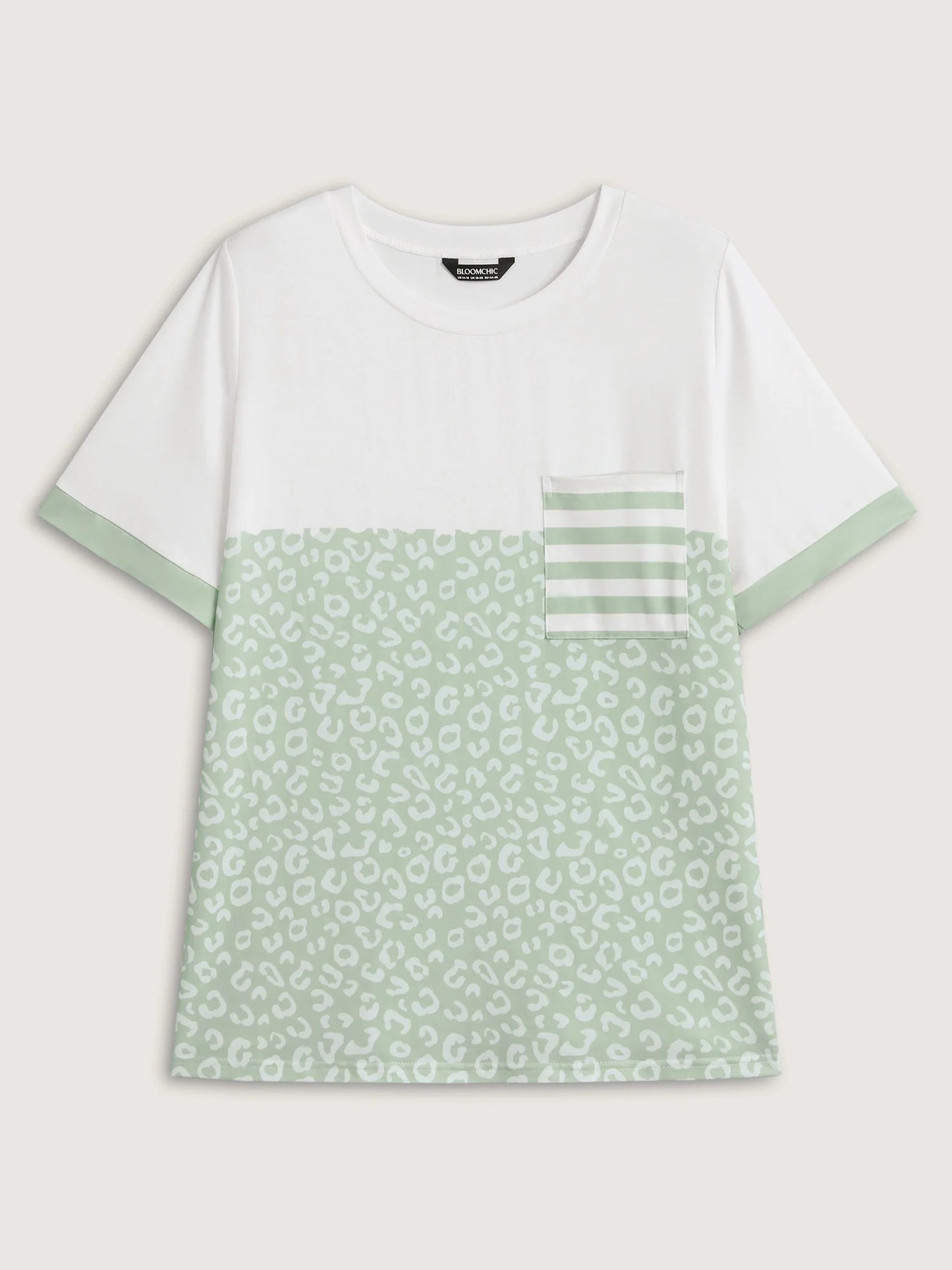 Leopard Print Color Contrast T-Shirt