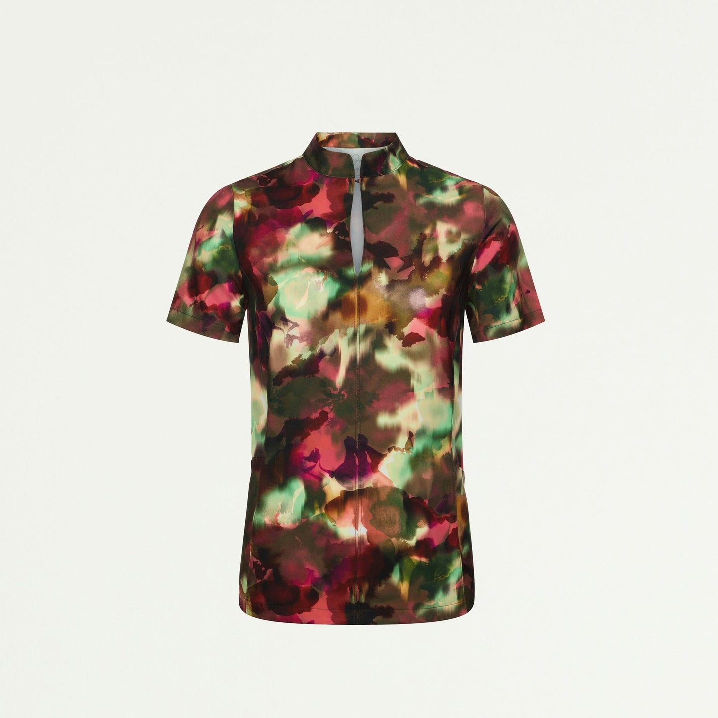 Aria Fit & Flare Mock-Neck Scrub Top - Floral Haze