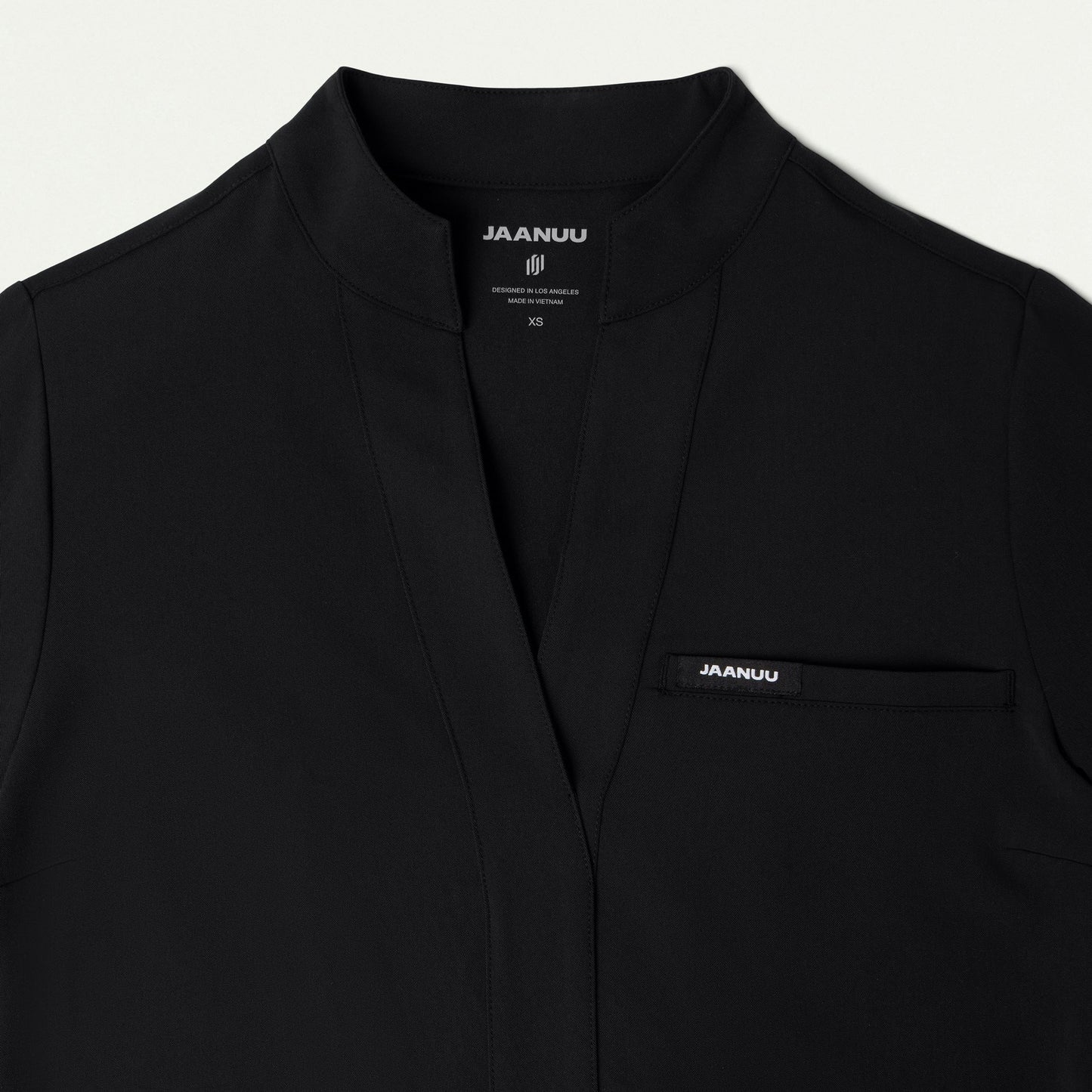 Serin Slim 1-Pocket Scrub Top - Black