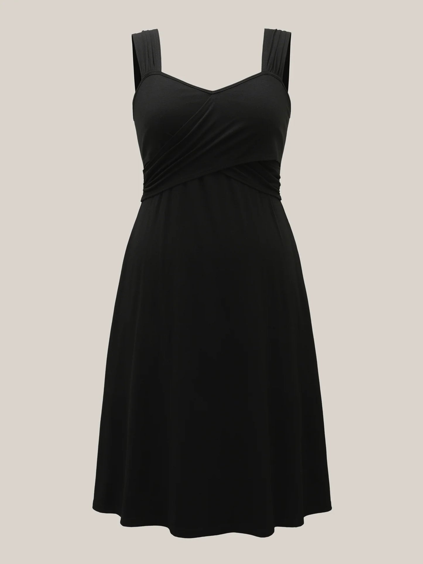 Crosswrap Bodice Pockets Midi Dress