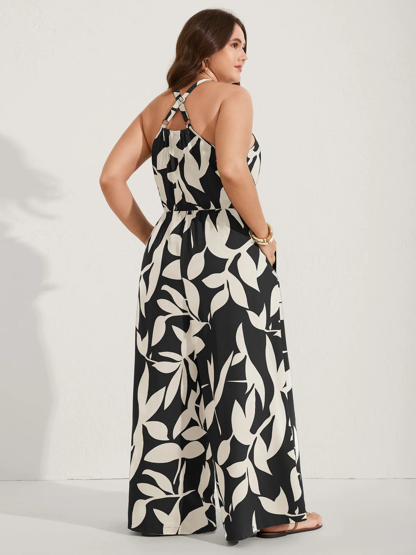 Silhouette Floral Print Sweetheart Jumpsuit