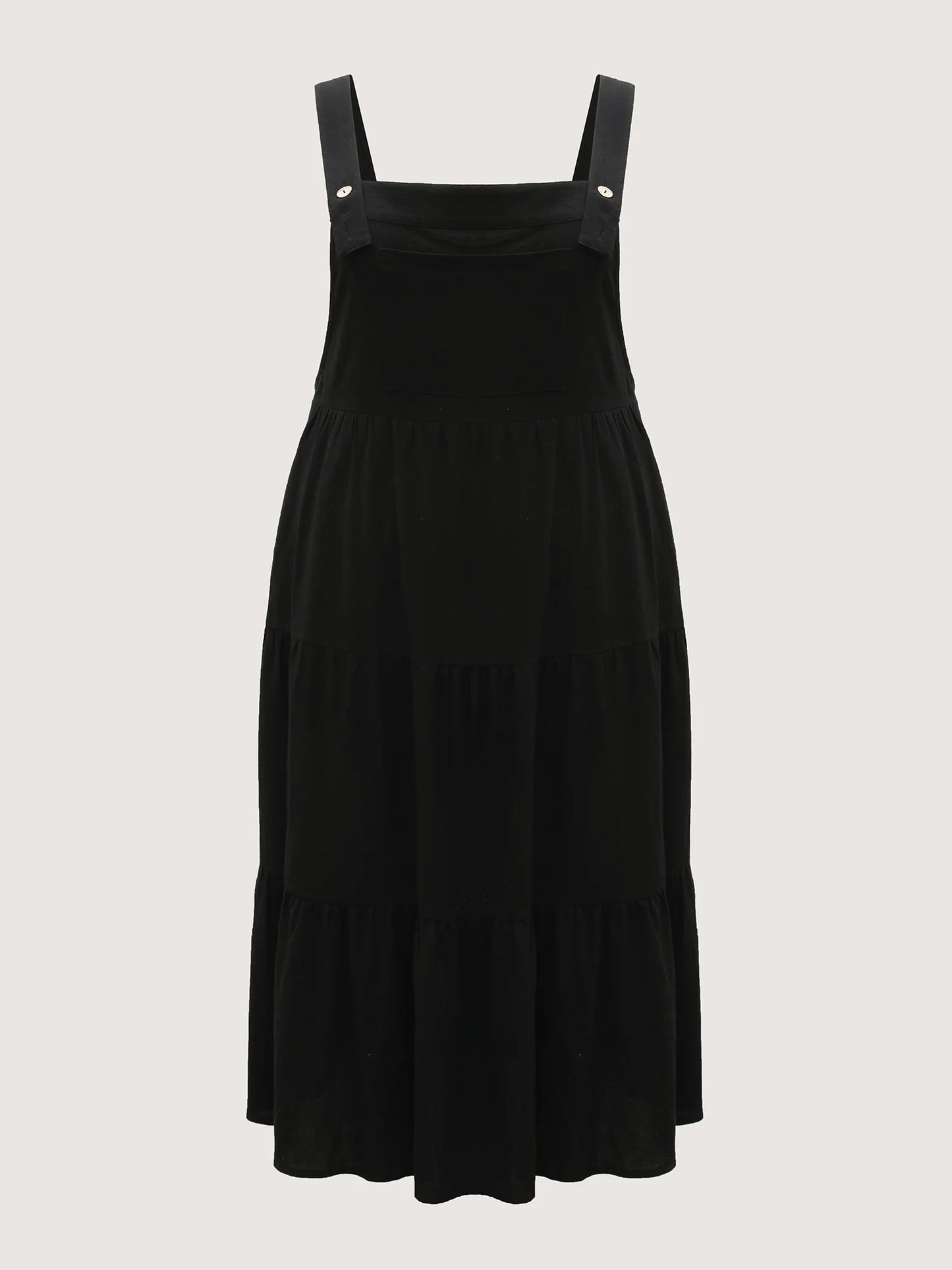 Pure Cotton Diagonal Pockets Midi Dress