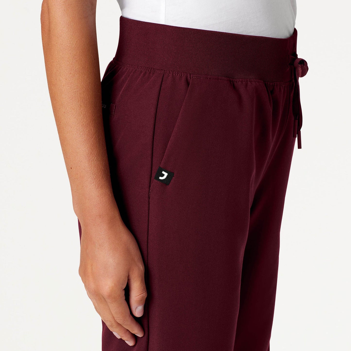 Xenos Essential Knit-Waist Scrub Pant - Burgundy