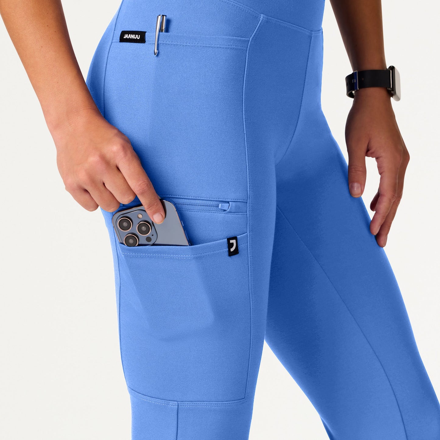 Perri UltraSOFT Yoga Scrub Pant - Ceil Blue