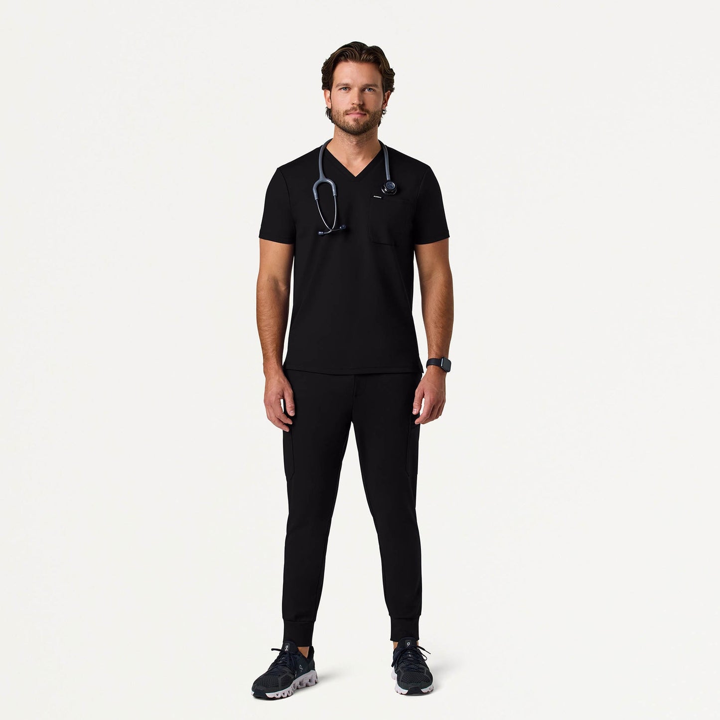 Asher Slim UltraSOFT Scrub Top - Black