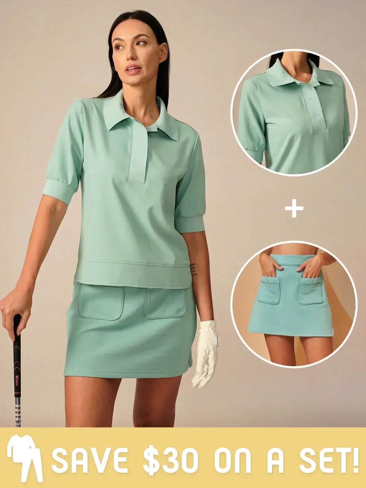 Crisp Couture Short Sleeve Polo Top UPF50+