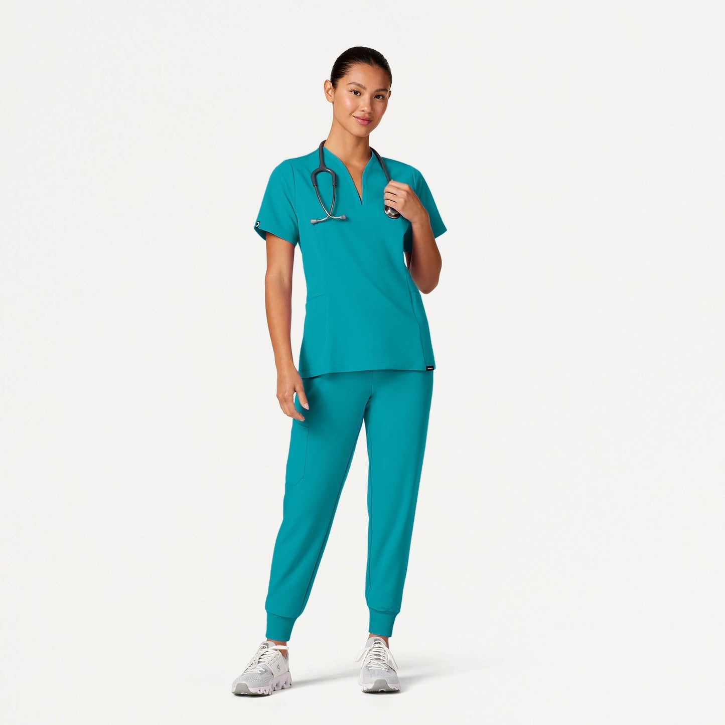 Calix Fit & Flare Scrub Top - Teal