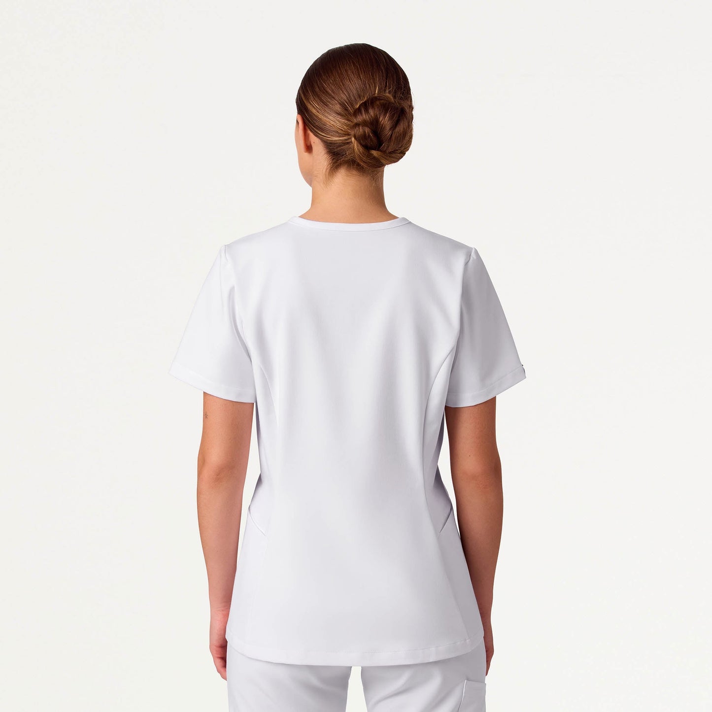 Calix Fit & Flare Scrub Top - White