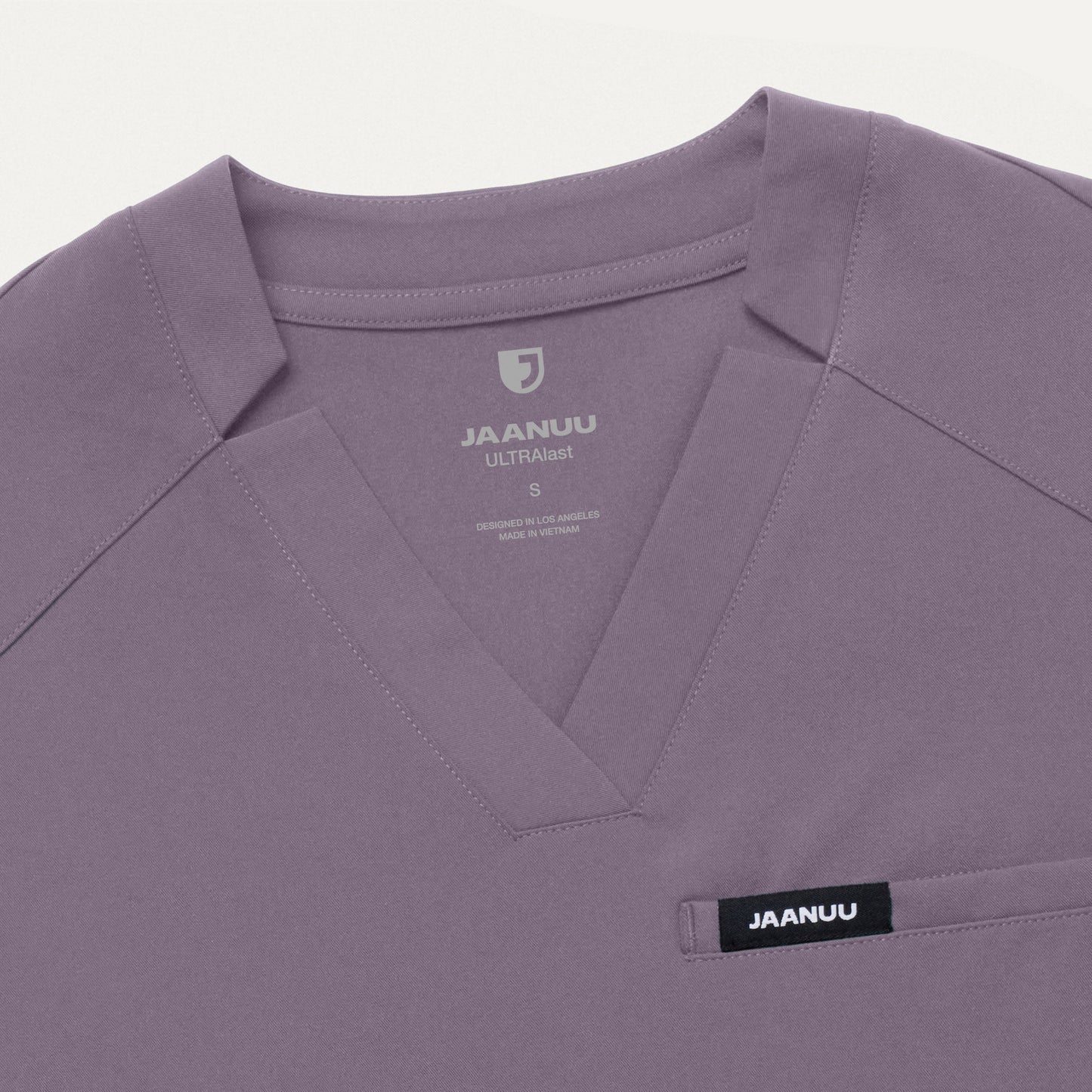 Helia Slim Notched V-Neck Scrub Top - Titanium