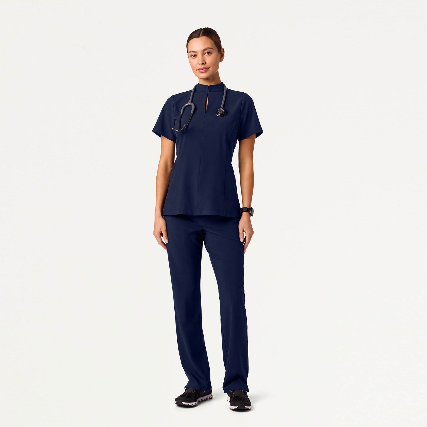 Aria Fit & Flare UltraLITE™ Scrub Top - Midnight Navy