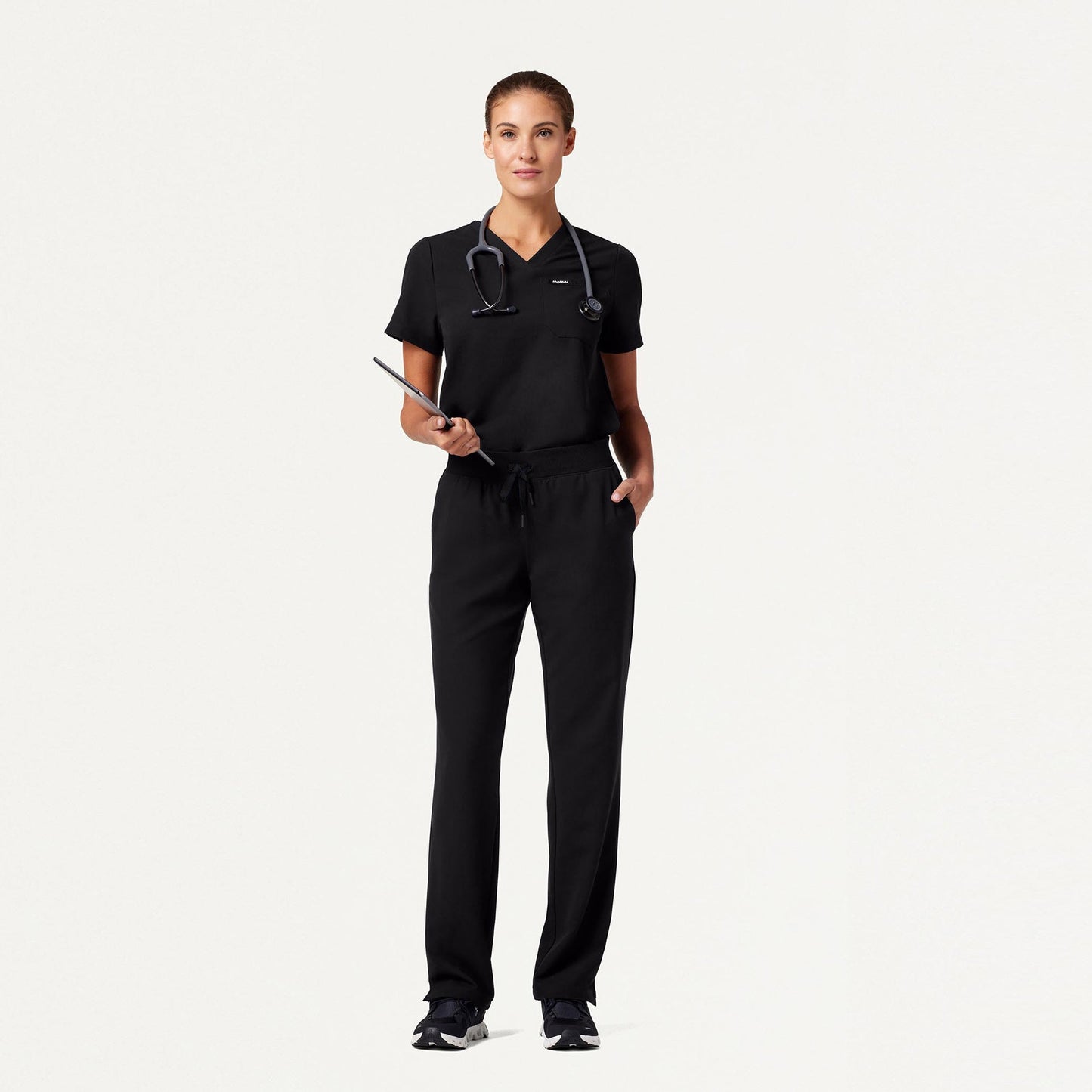 Xenos Essential Knit-Waist Scrub Pant - Black