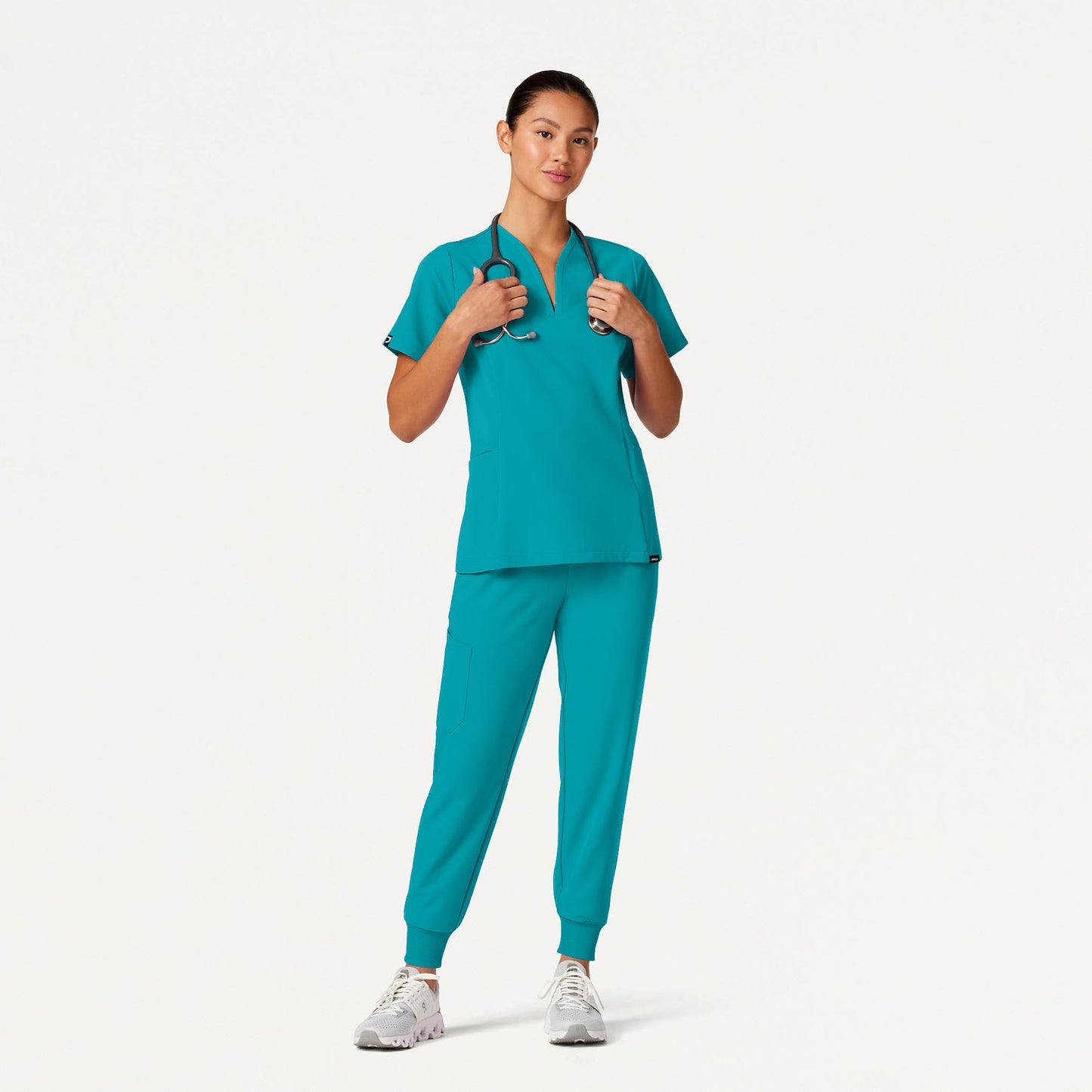 Silex Slim Knit-Waist Scrub Jogger - Teal