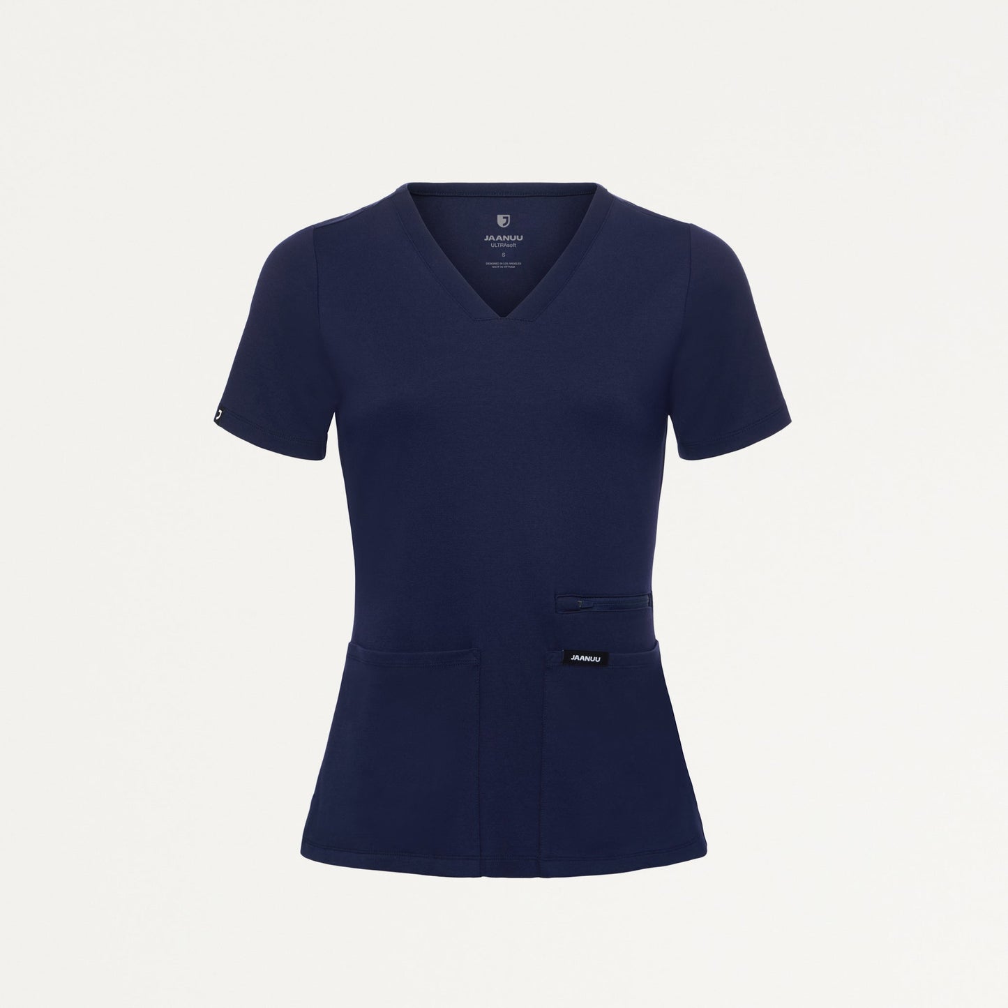 Kass Slim 4-Pocket UltraSOFT Scrub Top - Midnight Navy