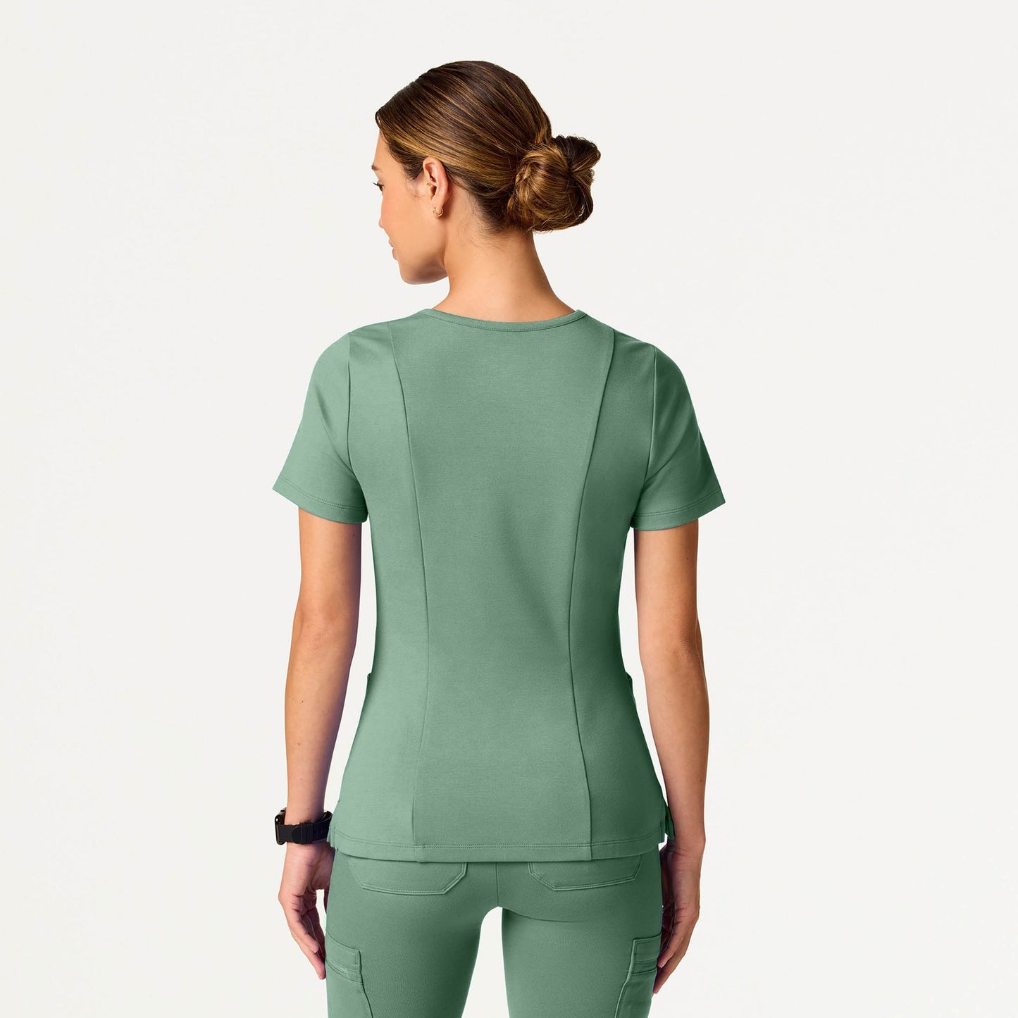 Kass Slim 4-Pocket UltraSOFT Scrub Top - Sage