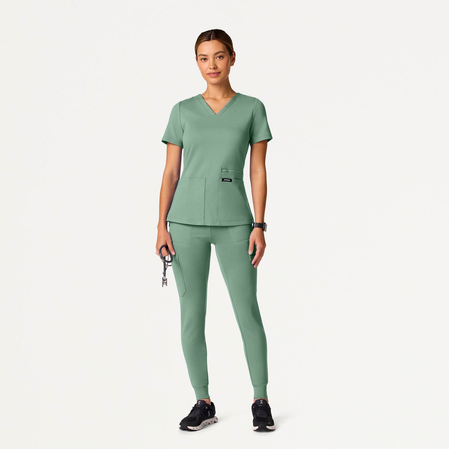 Kait 10-Pocket Skinny UltraSOFT Scrub Jogger - Sage