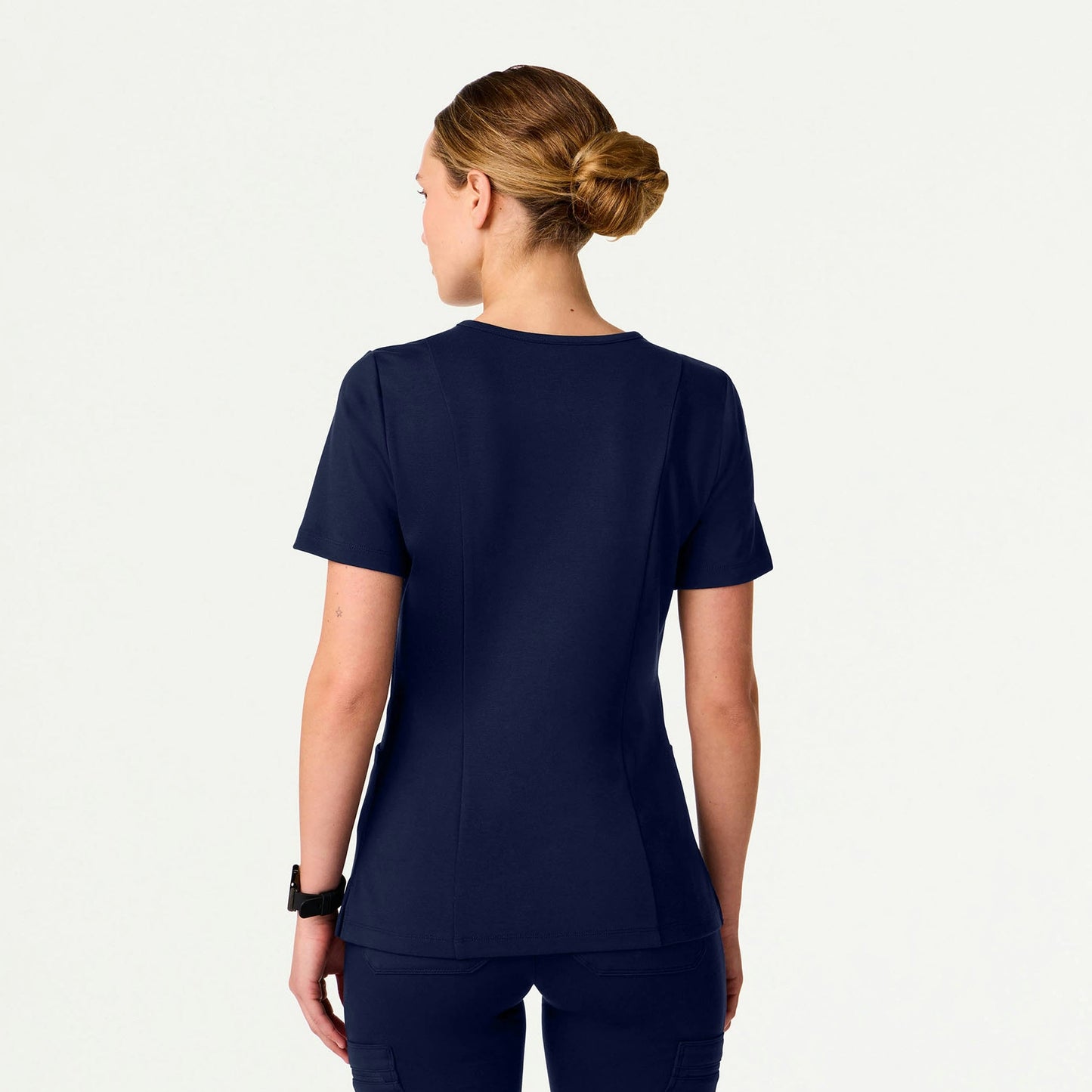 Kass Slim 4-Pocket UltraSOFT Scrub Top - Midnight Navy