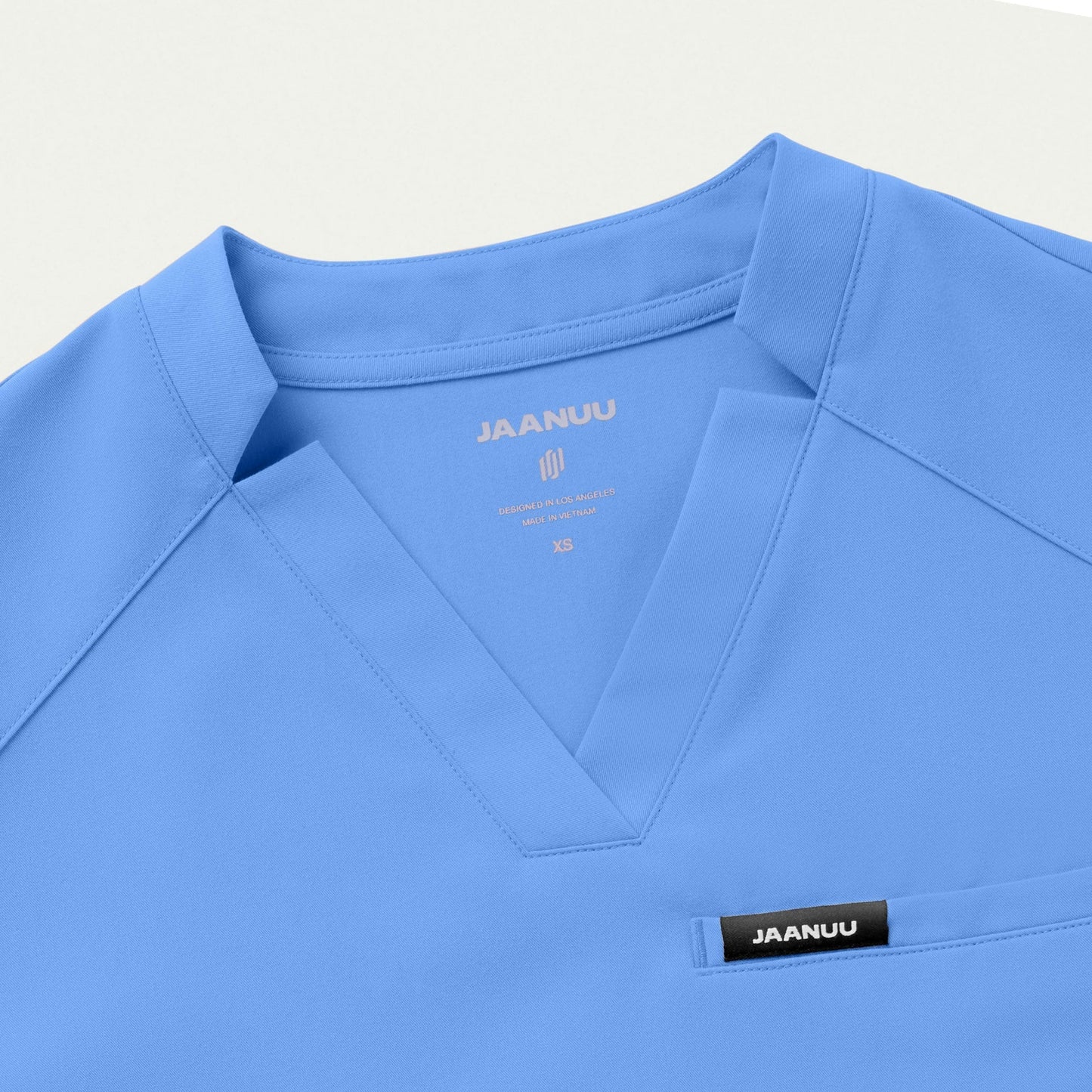 Helia Notched V-Neck Scrub Top - Ceil Blue