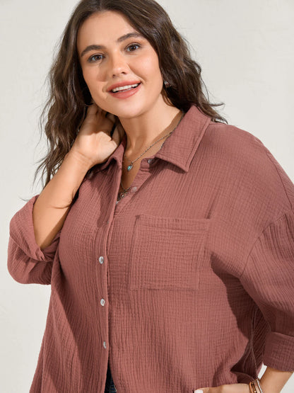 Pure Cotton Long Button Down Jacket