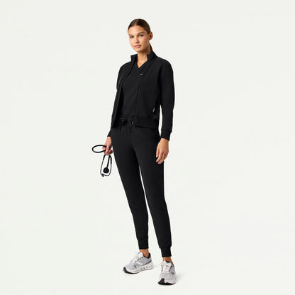 Cloud Hybrid Fleece Bomber Jacket - Black