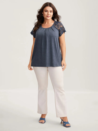 Bust-Comfort Lace Cut-Out Top