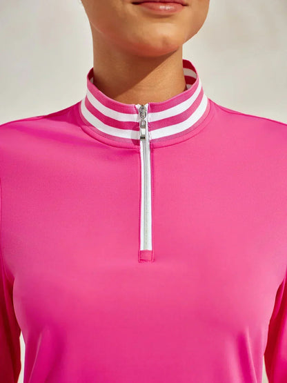 Navycore Long Sleeve Golf Shirt Quarterzip UPF50+