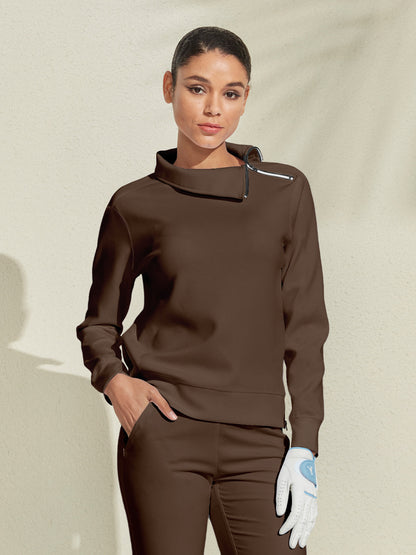 More Than Basic Irregular Collar Golf Sweatshirt
