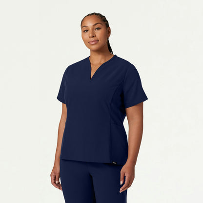 Calix Fit & Flare Scrub Top - Midnight Navy