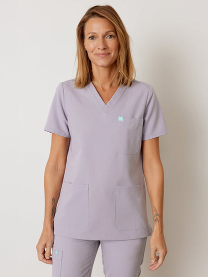 CHLOE RE-GARDE™ - PEARL - Three Pockets Scrub Top - SILVADUR™ - Final Sale