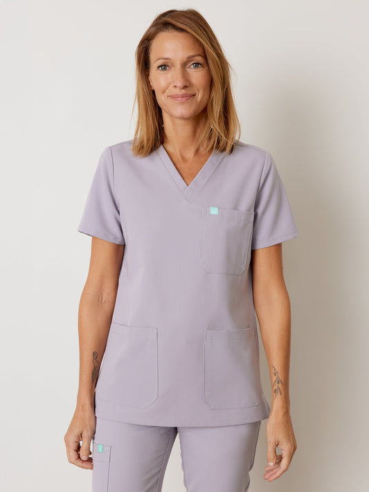 CHLOE RE-GARDE™ - PEARL - Three Pockets Scrub Top - SILVADUR™ - Final Sale