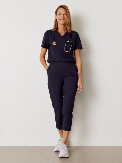 EVA RE-GARDE™ - NAVY - 7/8 Scrub Pants - SILVADUR™