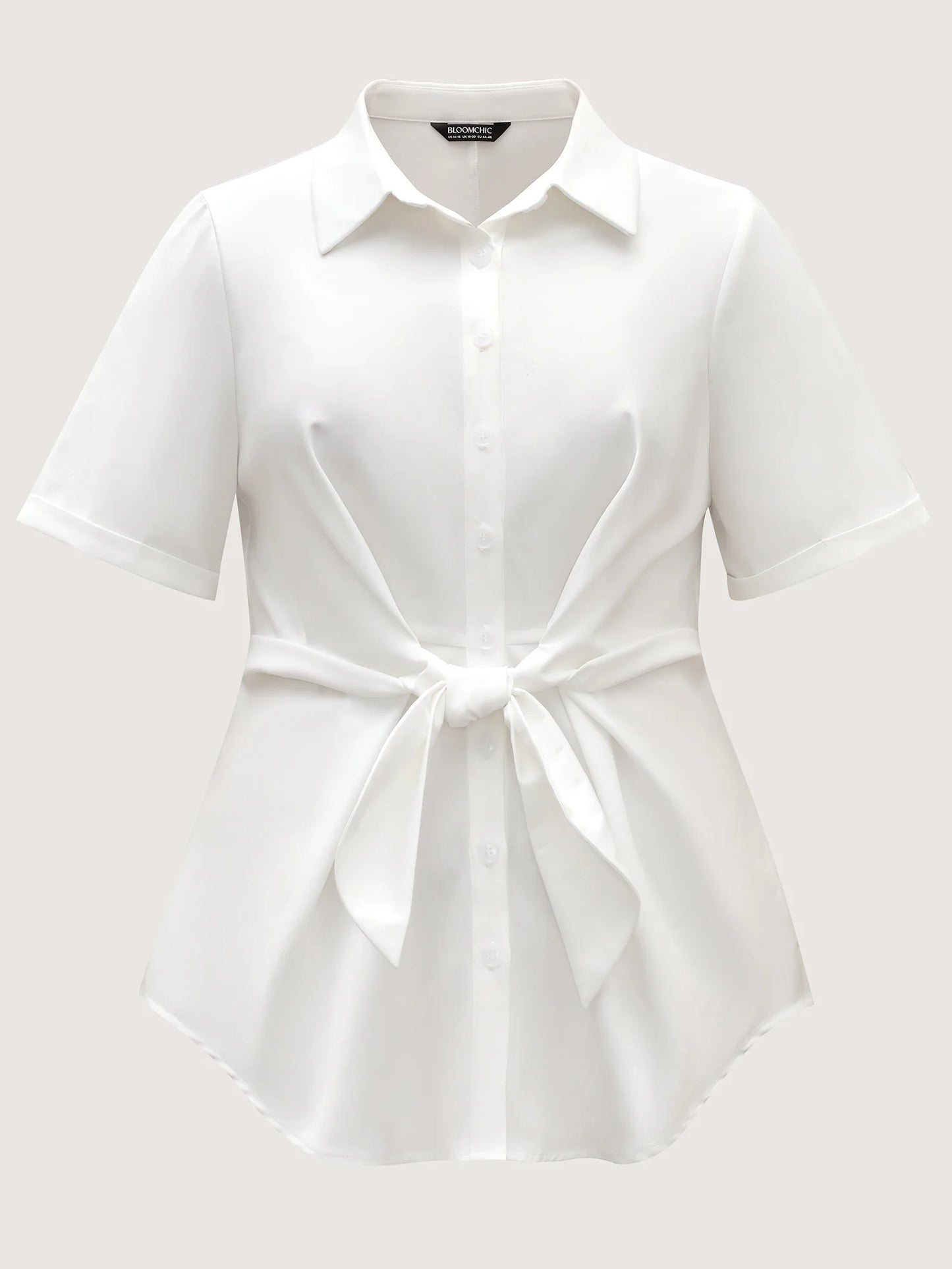 Knotted Front Asymmetrical Hem Blouse