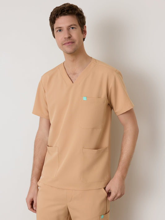 ZACK RE-GARDE™ - SPICED EARTH - Three Pockets Men's Scrub Top - SILVADUR™
