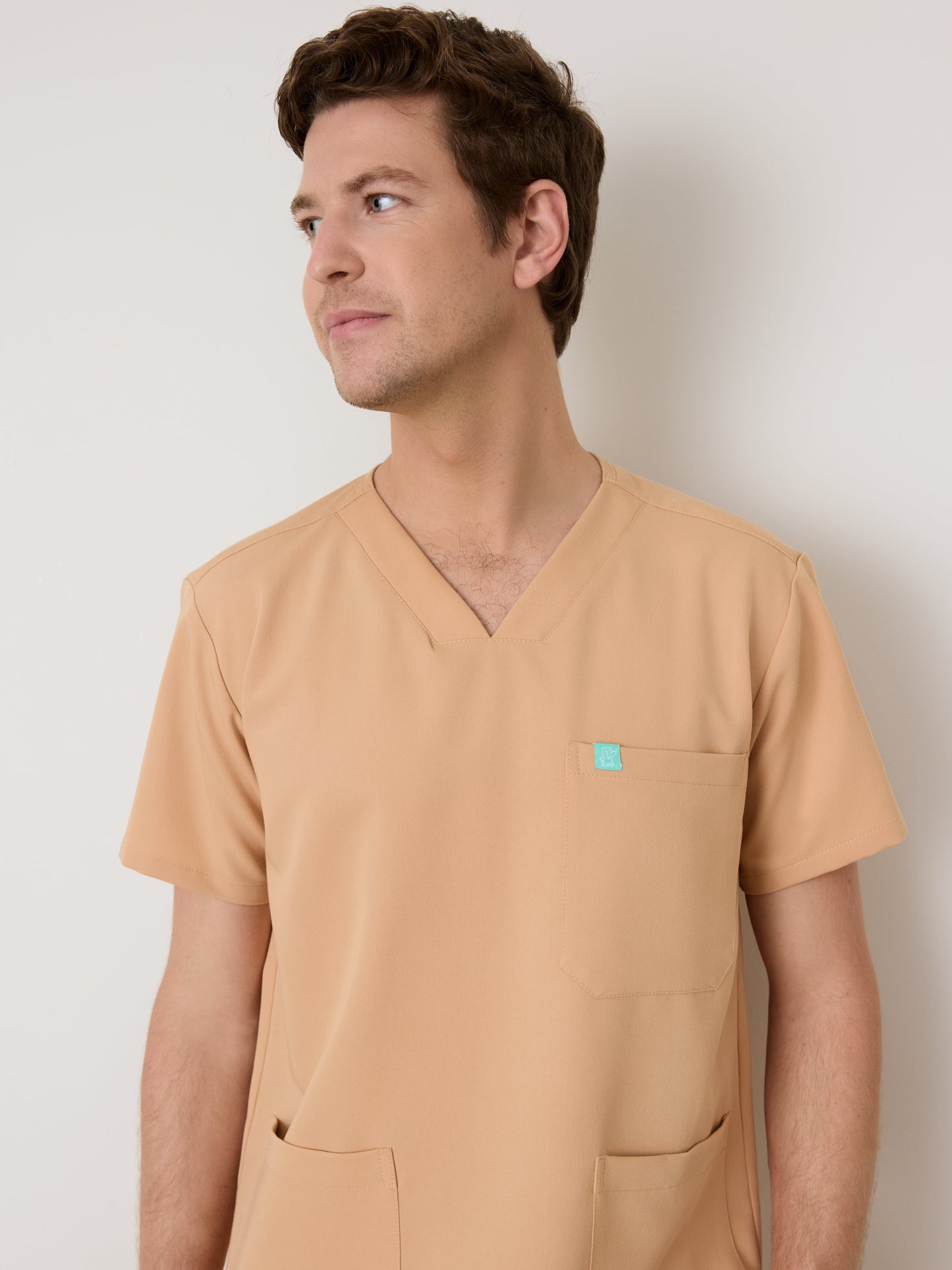ZACK RE-GARDE™ - SPICED EARTH - Three Pockets Men's Scrub Top - SILVADUR™