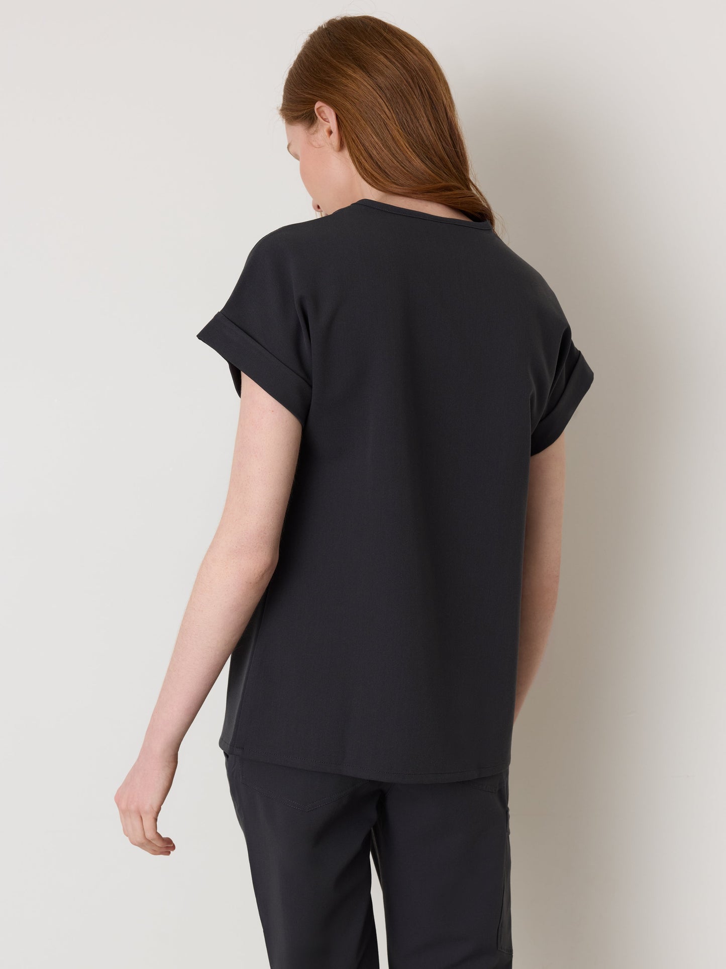 HALLI RE-GARDE™ - CHARCOAL - Loose Fit Scrub Top - SILVADUR™