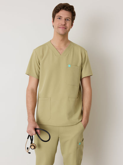 ZACK RE-GARDE™ - SAGE - Three Pockets Men's Scrub Top - SILVADUR™