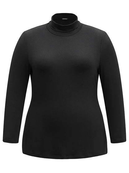 Supersoft Essentials Solid Funnel Neck Knit T-shirt