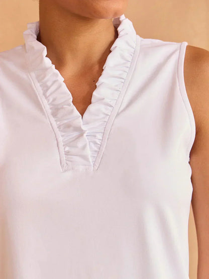 More Than Basic Ruffle V-Neck Tank Top UPF50+