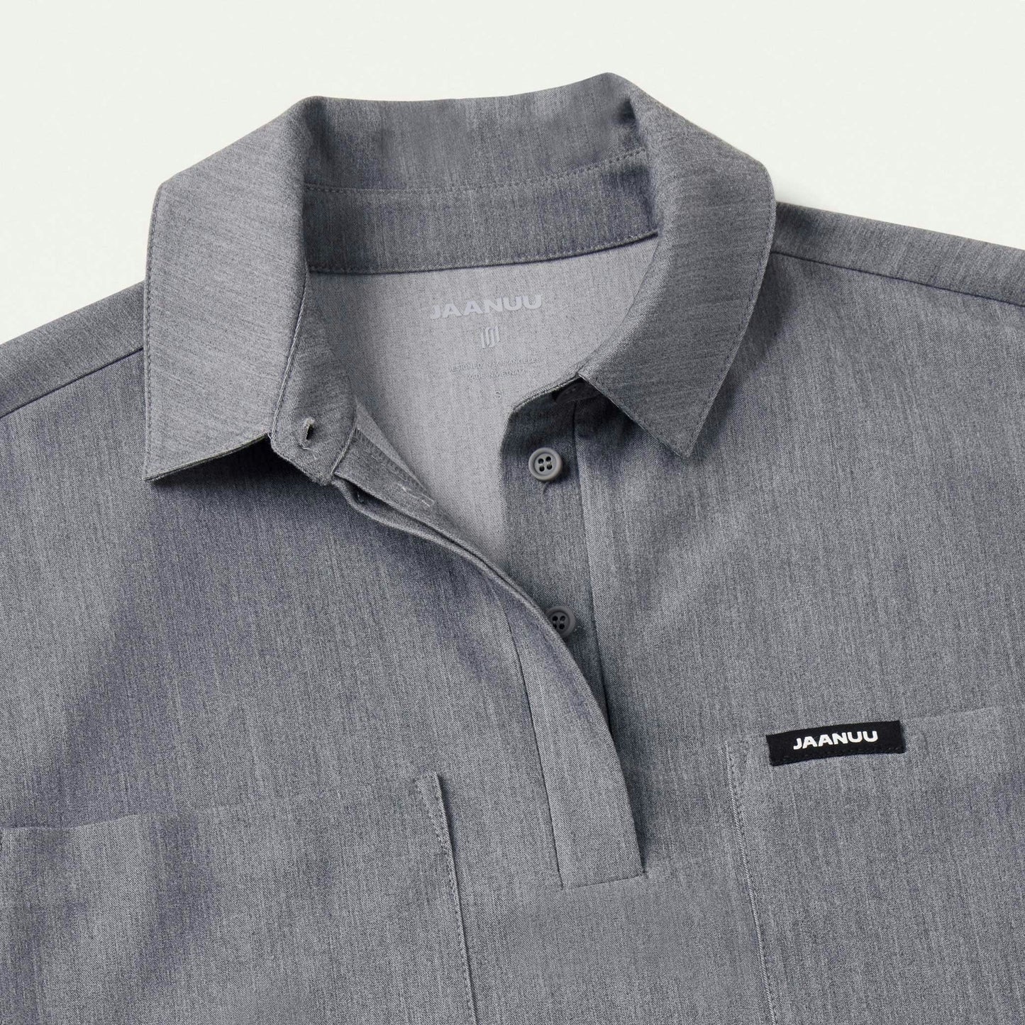 Acta Oversized 2-Pocket Scrub Top - Heather Gray