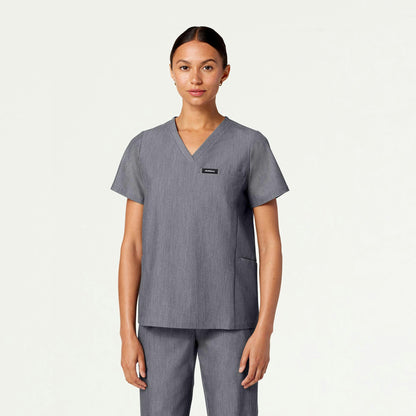 Magna 3-Pocket Scrub Top - Heather Gray