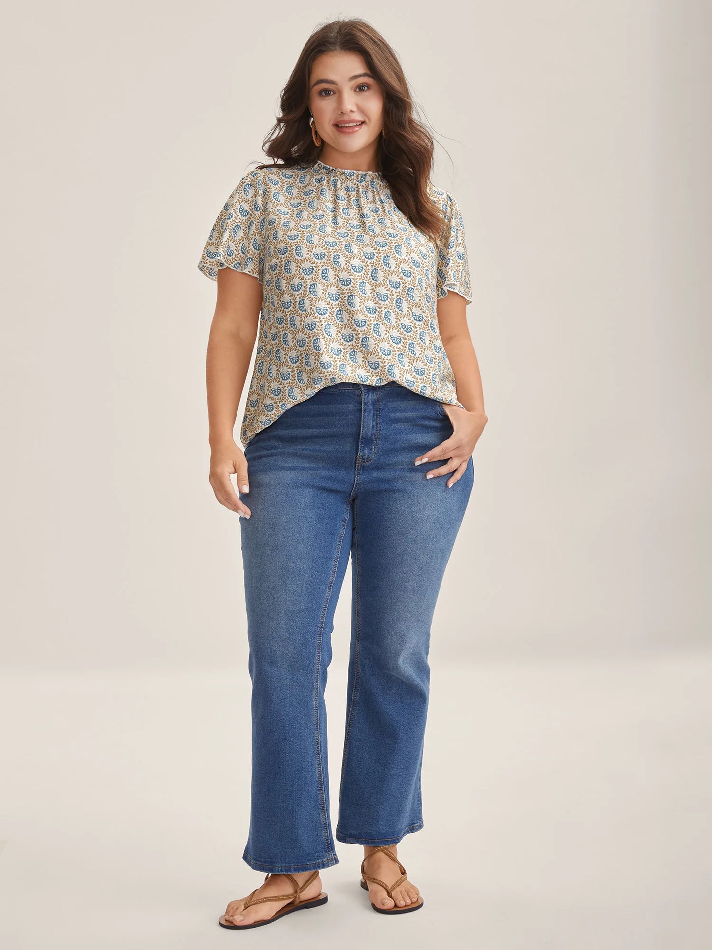In Full Bloom Mock Neck Shirt