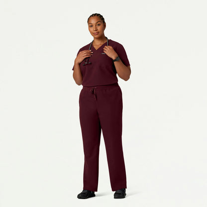 Xenos Essential Knit-Waist Scrub Pant - Burgundy