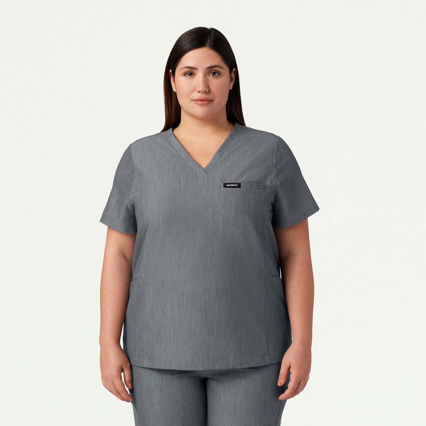 Magna 3-Pocket Scrub Top - Heather Gray