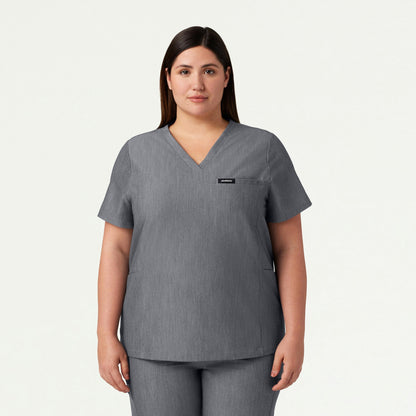 Magna 3-Pocket Scrub Top - Heather Gray