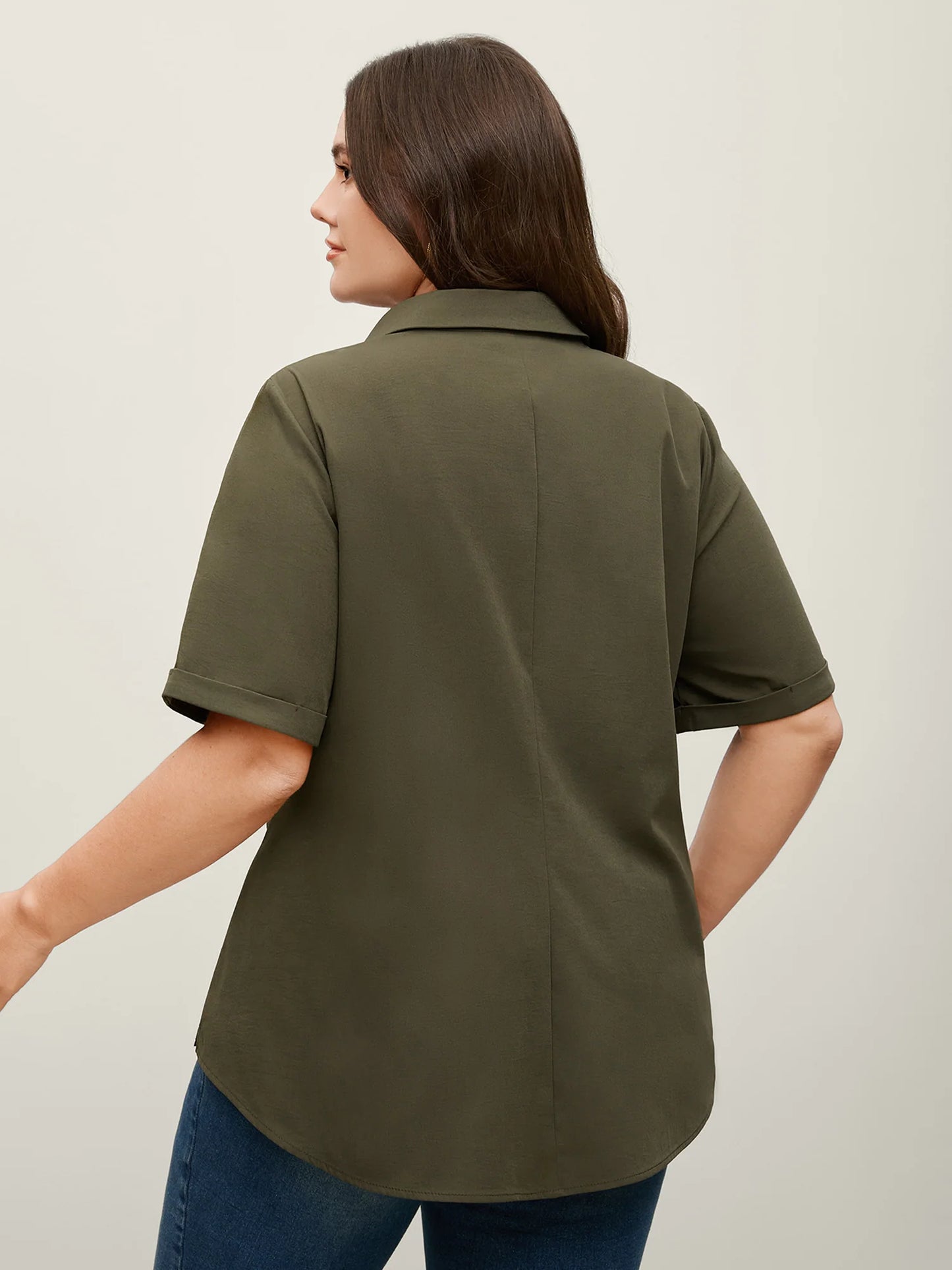 Knotted Front Asymmetrical Hem Blouse