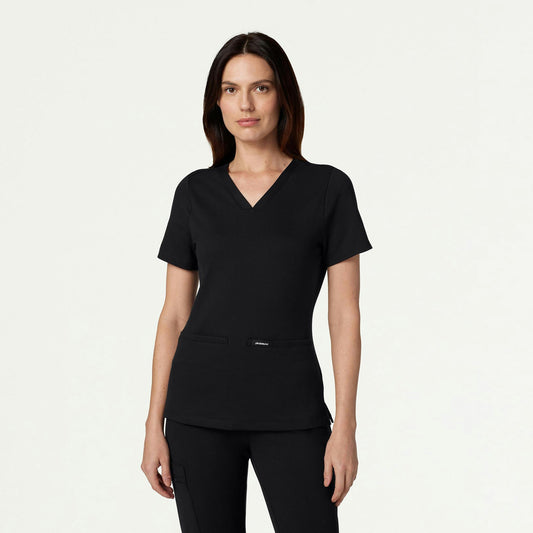 Cesi Slim UltraSOFT Scrub Top - Black