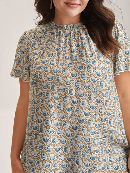 In Full Bloom Mock Neck Shirt